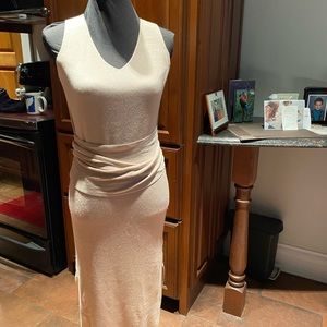 beige  fitted knit dress